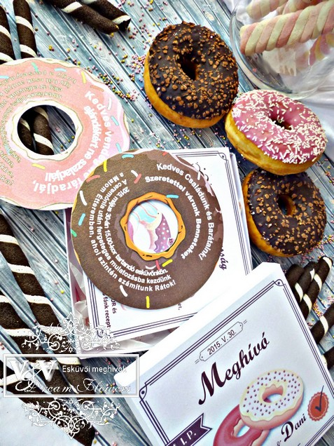 FÁNK DONUT ALAKÚ ESKÜVŐI MEGHÍVÓ (NEM CSAK ESKÜVŐRE AJÁNLJUK!)